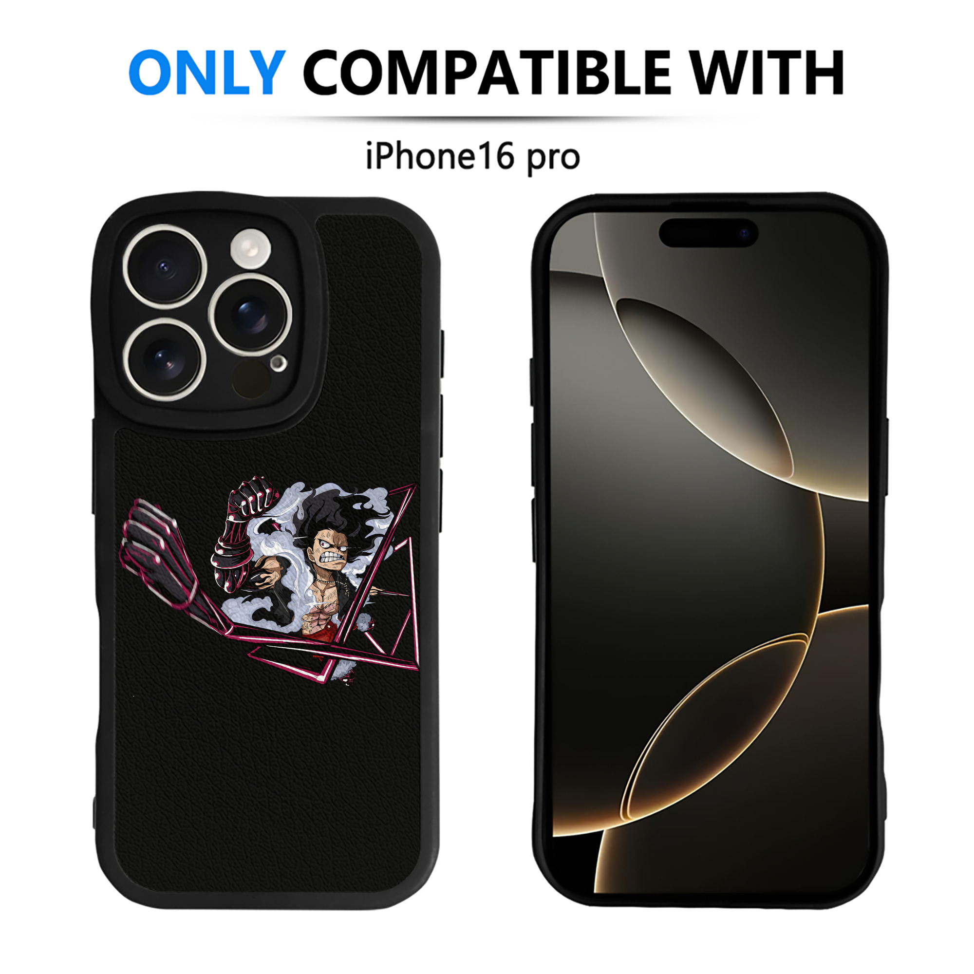 （画像用） ワンピース モンキー・D・ルフィ ONE PIECE Monkey D. Luffy 【iPhone 16シリーズ対応】シリコンスマホケース（レザー調） 材質：シリコン